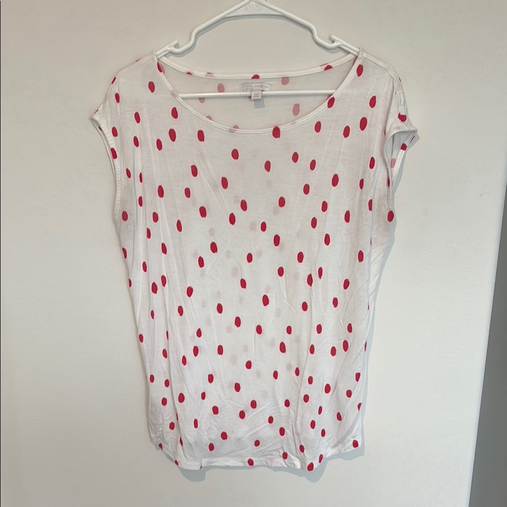 14th & Union White and Pink Cap Sleeve Relaxed Tee